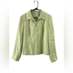 Talbots vintage light green full zip up collared jacket
